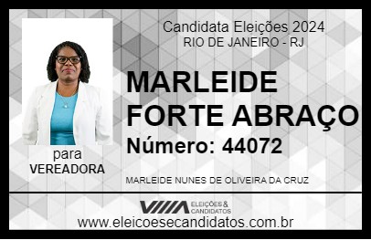 Candidato MARLEIDE FORTE ABRAÇO  2024 - RIO DE JANEIRO - Eleições