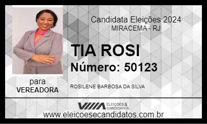 Candidato TIA ROSI 2024 - MIRACEMA - Eleições