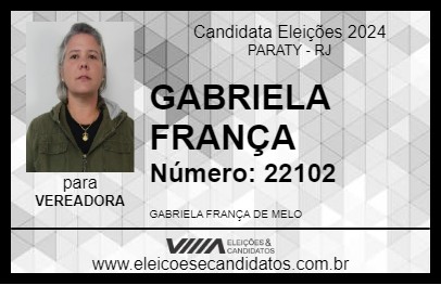 Candidato GABRIELA FRANÇA 2024 - PARATY - Eleições