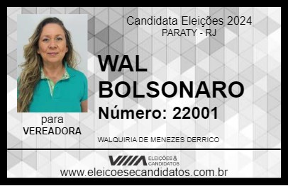 Candidato WALQUIRIA DE MENEZES DERRICO 2024 - PARATY - Eleições