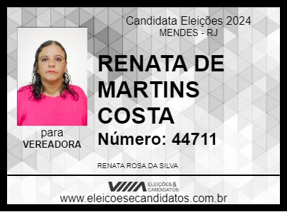 Candidato RENATA DE MARTINS COSTA 2024 - MENDES - Eleições