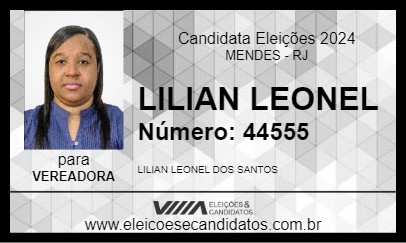 Candidato LILIAN LEONEL 2024 - MENDES - Eleições