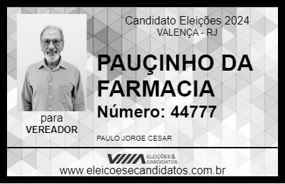 Candidato PAULINHO DA FARMACIA 2024 - VALENÇA - Eleições