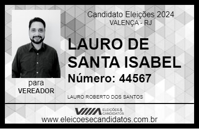 Candidato LAURO  DE SANTA ISABEL 2024 - VALENÇA - Eleições