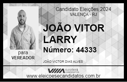 Candidato JOÃO   VITOR   LARRY 2024 - VALENÇA - Eleições