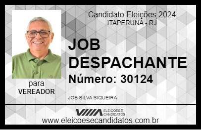 Candidato JOB DESPACHANTE 2024 - ITAPERUNA - Eleições