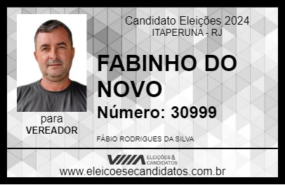 Candidato FABINHO DO NOVO 2024 - ITAPERUNA - Eleições