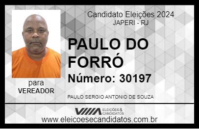 Candidato PAULO DO FORRÓ 2024 - JAPERI - Eleições