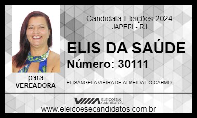 Candidato ELIS DA SAÚDE 2024 - JAPERI - Eleições