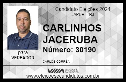 Candidato CARLINHOS JACERUBA 2024 - JAPERI - Eleições