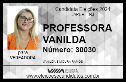 Candidato PROFESSORA VANILDA 2024 - JAPERI - Eleições