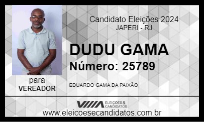 Candidato DUDU GAMA 2024 - JAPERI - Eleições