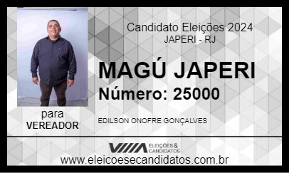 Candidato MAGÚ JAPERI 2024 - JAPERI - Eleições