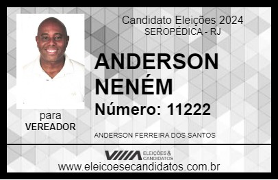 Candidato ANDERSON NENÉM 2024 - SEROPÉDICA - Eleições