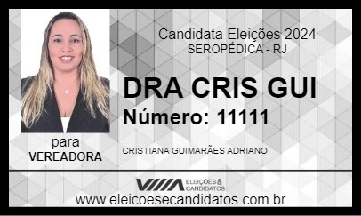 Candidato DRA CRIS GUI 2024 - SEROPÉDICA - Eleições