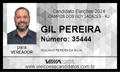 Candidato GIL PEREIRA 2024 - CAMPOS DOS GOYTACAZES - Eleições