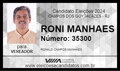 Candidato RONI MANHAES 2024 - CAMPOS DOS GOYTACAZES - Eleições