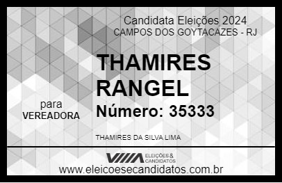 Candidato THAMIRES RANGEL  2024 - CAMPOS DOS GOYTACAZES - Eleições