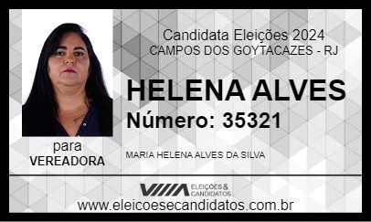 Candidato HELENA ALVES 2024 - CAMPOS DOS GOYTACAZES - Eleições