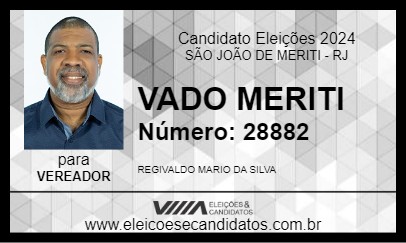 Candidato VADO MERITI 2024 - SÃO JOÃO DE MERITI - Eleições