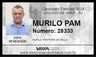 Candidato MURILO PAM 2024 - SÃO JOÃO DE MERITI - Eleições