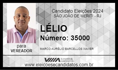 Candidato LÉLIO 2024 - SÃO JOÃO DE MERITI - Eleições