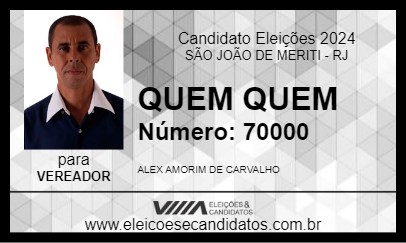 Candidato QUEM QUEM 2024 - SÃO JOÃO DE MERITI - Eleições