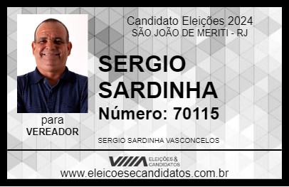 Candidato SERGIO SARDINHA 2024 - SÃO JOÃO DE MERITI - Eleições