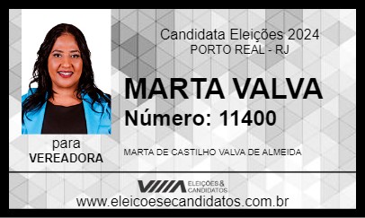 Candidato MARTA VALVA 2024 - PORTO REAL - Eleições