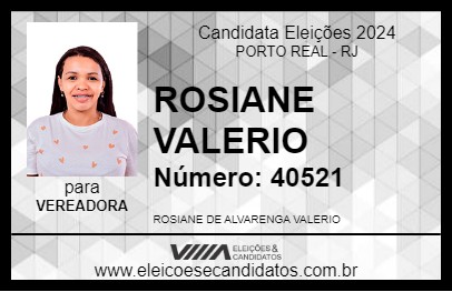 Candidato ROSIANE VALERIO 2024 - PORTO REAL - Eleições