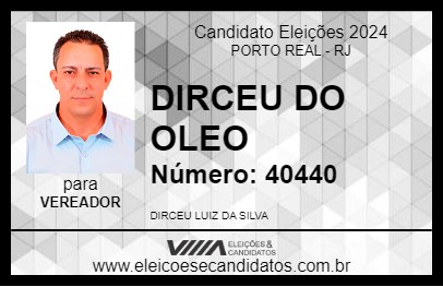 Candidato DIRCEU DO OLEO 2024 - PORTO REAL - Eleições