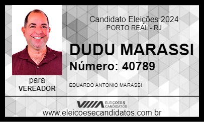 Candidato DUDU MARASSI 2024 - PORTO REAL - Eleições