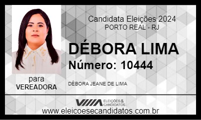 Candidato DÉBORA LIMA 2024 - PORTO REAL - Eleições