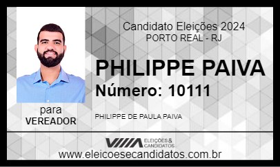 Candidato PHILIPPE PAIVA 2024 - PORTO REAL - Eleições