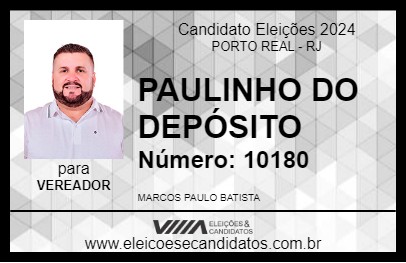 Candidato PAULINHO DO DEPÓSITO 2024 - PORTO REAL - Eleições