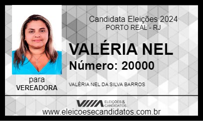 Candidato VALÉRIA NEL 2024 - PORTO REAL - Eleições