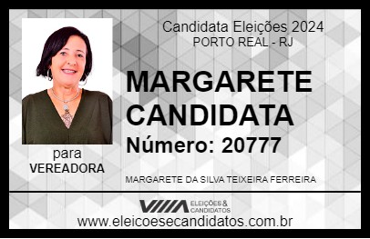 Candidato MARGARETE CANDIDATA 2024 - PORTO REAL - Eleições