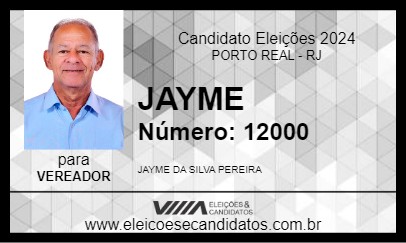 Candidato JAYME 2024 - PORTO REAL - Eleições