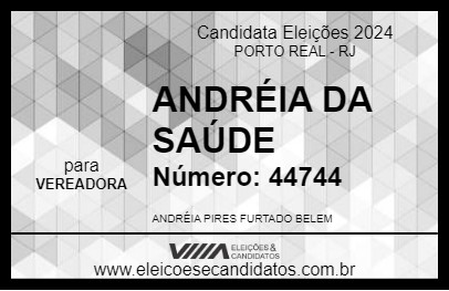 Candidato ANDRÉIA DA SAÚDE 2024 - PORTO REAL - Eleições