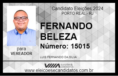 Candidato FERNANDO BELEZA 2024 - PORTO REAL - Eleições