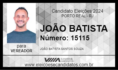 Candidato JOÃO BATISTA 2024 - PORTO REAL - Eleições