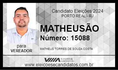 Candidato MATHEUSÃO 2024 - PORTO REAL - Eleições