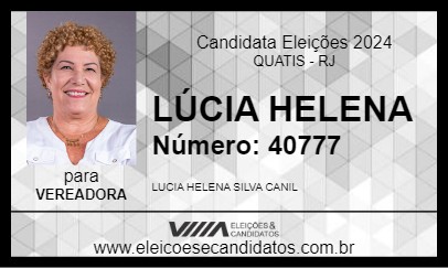 Candidato LÚCIA HELENA 2024 - QUATIS - Eleições