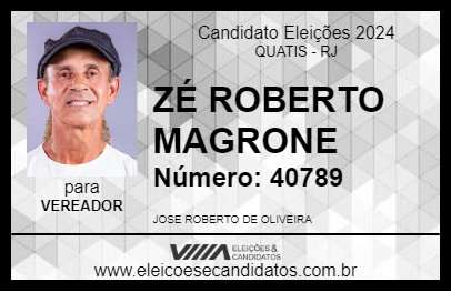 Candidato ZÉ ROBERTO MAGRONE 2024 - QUATIS - Eleições