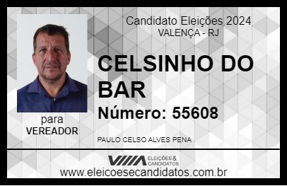 Candidato CELSINHO DO BAR 2024 - VALENÇA - Eleições