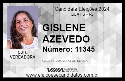 Candidato GISLENE AZEVEDO 2024 - QUATIS - Eleições