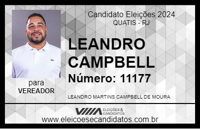 Candidato LEANDRO CAMPBELL 2024 - QUATIS - Eleições