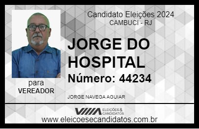 Candidato JORGE DO HOSPITAL 2024 - CAMBUCI - Eleições