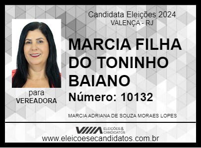 Candidato MARCIA FILHA DO TONINHO BAIANO 2024 - VALENÇA - Eleições