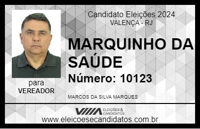 Candidato MARQUINHO DA SAÚDE 2024 - VALENÇA - Eleições